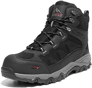 NORTIV 8 Waterproof Steel Toe Boots for Men Slip Resistant Safety Industrial Boots Paladin-Steel,Size 10.5,Black