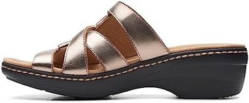 Clarks Women's Merliah Karli Sandal, Metallic Leather, 9, Metallic Leather, 9