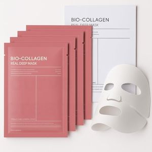 CURVE CREATION Bio Collagen Deep Collagen Night Mask Hydrating Overnight Hydrogel Korean Glass Skin Mask For Deep Hydration Wrapping Peel Off Facial Mask Pack (Pack of 4)