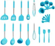 Vdomus Silicone Cooking Utensils Set - Kitchen Utensil Set for Nonstick Cookware - Heat Resistant, Non-Scratch Cooking Utensils - Home & Kitchen Gadget Tools Essentials - Khaki