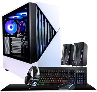 Periphio Castle Gaming PC Computer | AMD Ryzen 5 5600G, Radeon Vega 7 Graphics, 1TB NVMe Solid State, 16GB DDR4 RAM, Windows 11 Gaming Desktop Tower | RGB Elite 4-in-1 Bundle + RGB Speakers