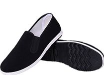 Chinese Traditional Old Beijing Shoes Kung Fu Tai Chi Shoes Rubber Sole Unisex Black (10 UK 275mm)