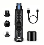 WapaW Professional Dog Nail Grinder with LED Light, 2-Speed Electric Pet Nail Trimmer, Low Noise Rechargeable Nail Clipper for Small, Medium & Large Dogs and Cats (Pet Nail Grinder)