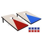 simpa Portable Cornhole Outdoor Game Set: 90 x 60 cm / 3ft x 2ft Double Set Corn Hole Bean Bag Toss Game with 8 Bean Bags & 2 Cornhole Boards.