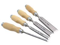 Narex Bevel Edge Chisel Set with Wooden Handles, Set of 4 pcs