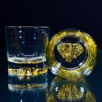 Melbify Elephant Whisky Glass | Set of 2 | 300 ml | Premium Packing | Gift Box | Golden Whiskey Glasses|Big| Unique| Broad | Thick Bottom | Premium | Speciality Whiskey Glass | Gold Plated