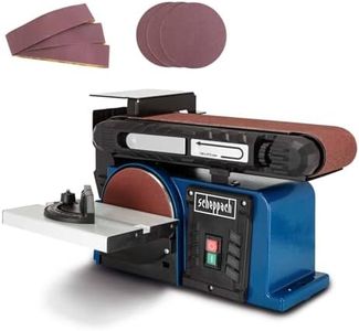 Scheppach ponceuse à bande et à disque BTS900 | meuleuse | 370W | 2850 min-1 | plateau de ponçage Ø150mm | 3 bandes et 3 disques inclus