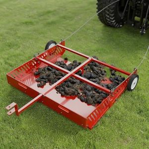Exquimac 2-in-1 Manure Fork & Tow Behind Trailer Manure Scoop, Yard Sweeper for Horse Manure, Versatile Lawn Sweeper, and Efficient Drag Manure Collector for Easy Cleanup