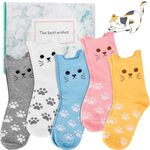 Gifts for Women Cute Cat Socks Gifts for Mom Wife Her Girlfriend Funny Novelty Casual Socks Birthday Mothers Day Christmas Gift Ideas from Sister Cadeau Noel