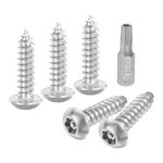 sourcing map M5 x 20mm Button Head Torx Security Sheet Metal Screws, 20pcs 304 Stainless Steel Tamper Resistant Self Tapping Screws, Anti-Theft Wood Screws with T25 Bit (Silver)