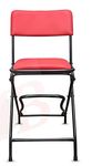 IYB - (24 inch Square Strong Heavy Duty Folding Padded Chair with Foot Rest for Kitchen, Restaurant & Bar, etc (RED)