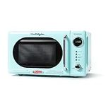 Nostalgia Retro Compact Countertop Microwave Oven - 0.7 Cu. Ft. - 700-Watts with LED Digital Display - Child Lock - Easy Clean Interior - Aqua