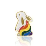 MYOSPARK Rabbit Rainbow Enamel Pin Rabbit Lover Gift Rainbow LGBT Rabbit Badge Pin Rabbit Mom Gift Rabbit Owners Jewelry(CA Rabbit Rainbow Pin)