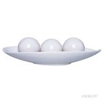 Hosley Decorative Bowl and Orb Set. Ideal GIFT for Weddings Special Occasions and for Decorative Centerpiece in Your Living Dining Room O3 (Crackle Ivory)