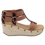 VOLATILE Women's Wedge Sandal, Tan Leopard, 10