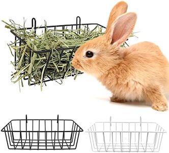 TiereCare Rabbit Hay Feeder - 2Pcs Metal Rack Hay Holder for Guinea Pig Small Animals Grass Rack for Bunny Chinchilla Cage Reduce Mess 9x4x3 Inch