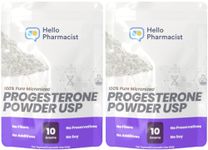 100% Pure Progesterone USP Micronized Powder - Bioidentical -10 Grams Per Pouch - Scoop Included in Bag + Certificate of Analysis (COA) - Made in The USA - for Topical and Cosmetic Use (20 Grams)