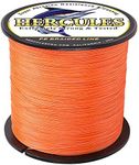 Hercules Super Cast 500M 547 Yards Braided Fishing Line 15 LB Test for Saltwater Freshwater PE Braid Fish Lines Superline 8 Strands - Orange, 15LB (6.8KG), 0.16MM