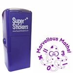 Teacher Stamp, Education Marking Stamp, Reward Stamps for School - Marvellous Maths, Impression Size Approx. 23x23 mm, Violet Ink