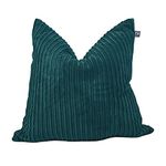 rucomfy Beanbags Soft Corduroy Square Floor Cushion - Use as Large Cushion, Pillow or Extra Seating - Home Living Room Decor or Bedroom Furniture - Machine Washable - L68cm x W68cm (Teal)