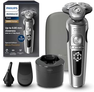 Philips Norelco Shaver Series 9000 Prestige Special Edition, Wet & Dry Electric Shaver, Lift/Cut & SenseIQ Technology, Nose & Precision Trimmer, Qi Pad, Cleaning Pod & Premium Case, SP9842/85