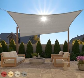 Gorilla Grip Heavy Duty Sun Shade, UV Protection Fade Tear and Rust Resistant Rectangle Sunshade Canopy, Curved Edges Blocks Sunlight, Breathable Sail, Outdoor Patio, Lawn Garden, 6x10 FT Gray