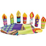 Springboard Tubey Candle Arts and Crafts Activity Pack - Make Your Own 3D Diwali and Christmas Decorations - Arts and Crafts for Kids - Early Years Resources - 30-Pack - 12 cm - Assorted Colours …