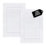 voyzz home Premium Bath Mat Floor Towel Set | 2 Pack of Super Soft & Absorbent Luxury Cotton Towels Hotel, Spa, Shower & Bathroom Tub Floor Mats Machine Washable 20"x30" White