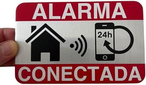 LEIASA | Cartel Área Videovigilada - 9x14 cm - Aluminio - Grosor 0,8 mm - Cartel Videovigilancia - Impresión UV - Resistente Exterior - Señal Alarma Disuasorio de Aluminio (Señal Alarma Pequeña)