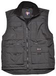 Mens Multi Pocketed Bodywarmer Waistcoat Fleece Lined For Warmth LINCOLN Vest Fortress Internal Wallet Pocket Two Lower Patch Pockets Chest Pockets Full Zip Warm Work Designed by Tuff Stuff Suitable For Many Uses Outerwear Walking Countrywear Black L (44-46'' Chest)