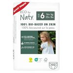 Eco by Naty Eco-Friendly Baby Diapers - 100% Plant-Based Materials on Skin, Soft, for Sensitive Skin & Super Absorbent (Size 6, 102 Count)