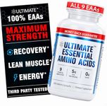Ultimate 100% Essential Amino Acid Supplement - 300 Easy-to-Swallow, 1g Coated Tablets - All 9 EAA with 40% Leucine in Optimized BCAA Ratio - Improve Fitness & Performance - Keto, Vegan & Non-GMO