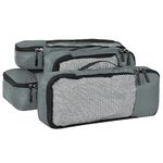 FATMUG Packing Cubes/Travel Pouch Bag - Suitcase Organiser Set of 4 (2 Small And 2 Slim) -Grey