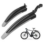 Ledeak Bike Mudguard Set, Portable Adjustable Road Mountain Bike Bicycle Cycling Tires Front and Rear Mud Guard Fenders for MTB Mountain Road Bike(Grey)