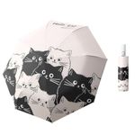 JCAKES Mini Umbrella Compact Umbrella Folding Umbrella Travel Umbrella Cat Umbrellas Automatic Folding Rain And Sun Dual-Use Umbrella Black Coating Anti Uv Kids Portable Parasol Girls Boys