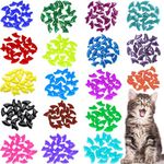 VICTHY 120pcs Cat Nail Caps, Colorful Pet Cat Soft Claws Nail Covers for Cat Claws with Adhesive and Applicators Small