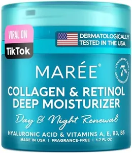 MAREE Face Moisturizer Collagen Cream - Anti Aging Face Cream with Hyaluronic Acid & Retinol - Collagen Cream with Hydrating Effect - Moisturizing Cream for Face with Vitamins A & E - 1.7 oz