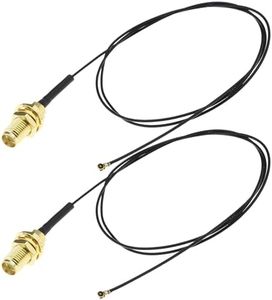 VGOL 2Pcs IPEX 4 to RP-SMA Cable Antenna Replacement Compatible with Intel AX200NGW 8265AC 8265NGW 7265AC 9560AC M.2 NGFF IPX U.Fl MHF4 Coaxial Pigtail Cables