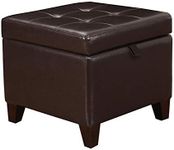Homebeez Storage Ottoman Faux-Leath