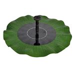 Cabilock Solar Water Pump Floating Lotus Leaves Fountain Bird Bath Fountain Pump Water Lily Pads Ornaments for Garden Fish Tank Pond Decoration