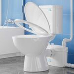 Simple Project 750W PRO Macerating Toilet System - High Powerful, Upflush Toilet for Basement with 4 Water Inlet & Attics, Dual Flush Toilets with Macerator Pump, Quiet Operation, Space Saving