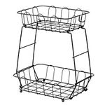 Ctpeng 2-Tier Fruit Basket,Metal Wi