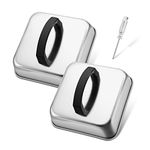 Joyfair Melting Domes Set of 2(6.2 Inch), Small Square Basting Covers, Metal Griddle Accessories for Melting Cheese/Steaming Vegetable/Grilling Patties, For Outdoor & Indoor Grills