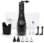 Electric 3-in-1 Ear Nose and Oral Irrigator with 5 Pressure Modes and Auto Timer, Ear Wax Removal Water Flosser and Nasal Rinse System, 6 Nozzles, Basin, Dust Bag, Charging Cable, Waterproof