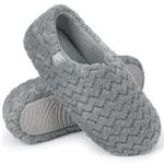 FamilyFairy Women's Memory Foam Slippers Soft Sherpa Lining Anti-Slip Lightweight House Shoes Grey, UK6-7