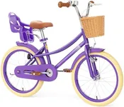 Glaf Toddler Girls Bike for 2-12 Years Old 12 14 16 20 Inch Girls Bike with Training Wheels and Baby Doll Seat Kids Bike Bicycle with Adjustable Seat Handlebar (20 Inch with Kickstand, Purple)