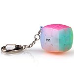 CuberSpeed Qiyi Mini 3x3 Keychain Cube Jelly 3cm Keyring Cube Mofangge Magic Cube Jelly Keychain 3.0 Speed Cube