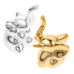 ABOOFAN 2pcs elephant ring holder desk tray ring for women ring organizer stand Miss sculpture rabbit