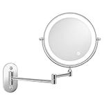 Amtang Magnifying Mirror Wall Mounted Vanity Mirror With Led Lights 10X Magnification Fogless For Shaving Makeup (Bright Silver,7X Magnifying)