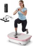 FEIERDUN Vibration Plate Exercise Machine, Vibration Plate for Lymphatic Drainage, Power Plate Vibration Platform w/ Loop Bands for Weight Loss & Toning-Pink